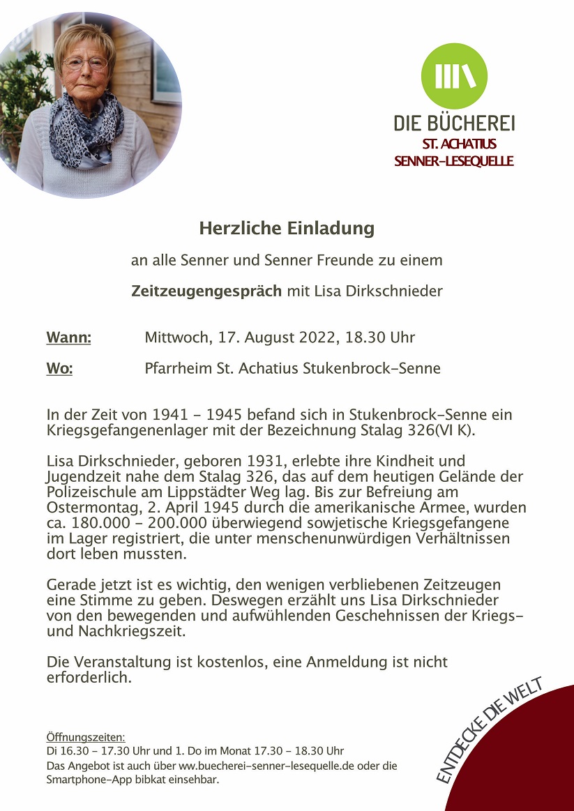 Plakat Zeitzeugengespräch